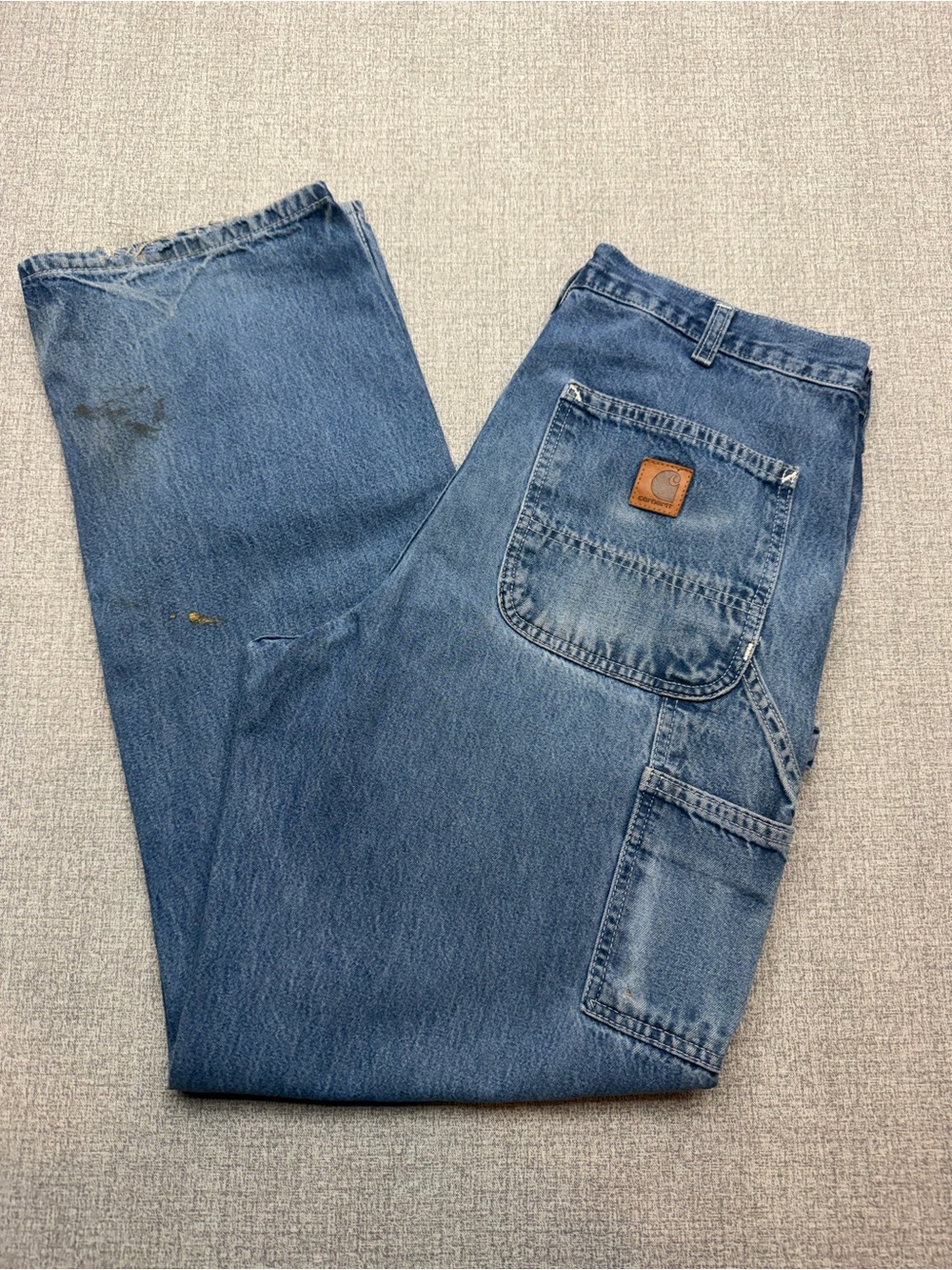 Carhartt B13 DST Loose Fit Denim Carpenter Dungaree Jeans 33x32